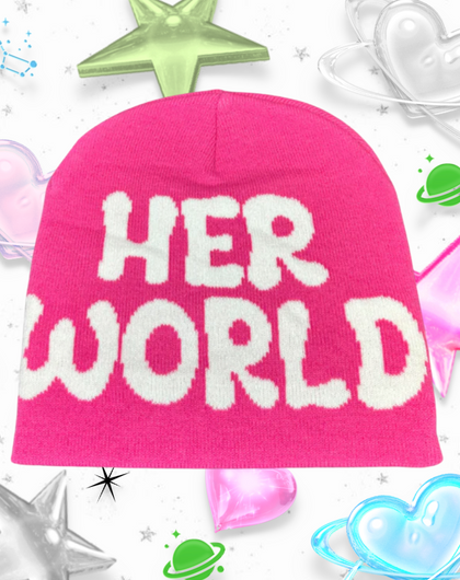 Hot Pink x White Beanie