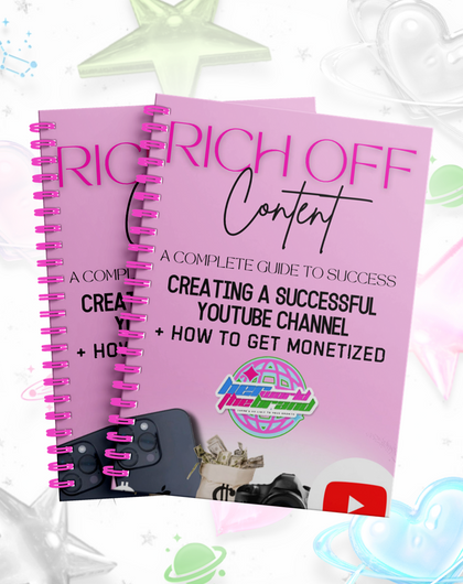 RICH OFF CONTENT- A Complete Guide To Success! YouTube EBOOK & WorkBook Bundle